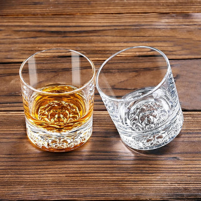 Rum Whisky Gläser Set 300ml Löwenmuster Dicker Boden Tumbler