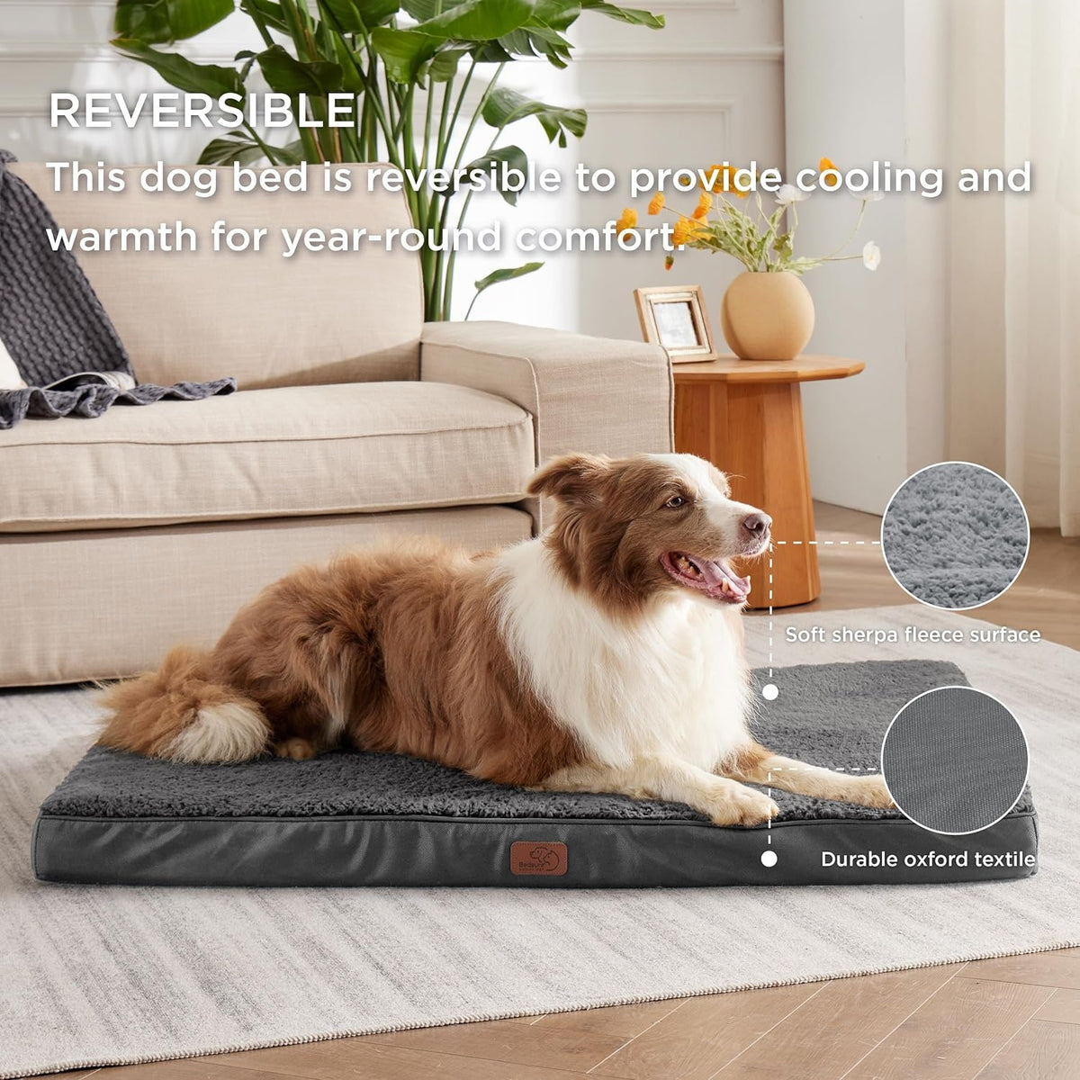 Orthopädisches Hundebett Grosse Hunde 112x81x7.6cm Hundematratze waschbar