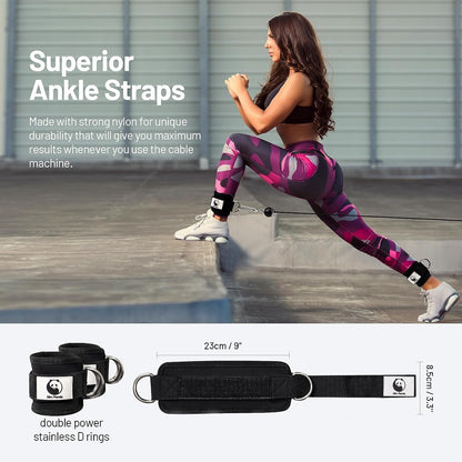 Kabelzug Fußschlaufe Premium Ankle Straps mit D-Ringen Fitness