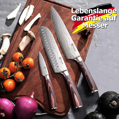 Profi Messerset XL Premium 7-teilig Küchenmesser Edelstahl Scharfe Klinge