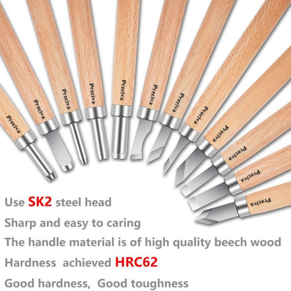 Holz Schnitzmesser 12er Set Schnitzwerkzeug Meißel Holzschnitzerei