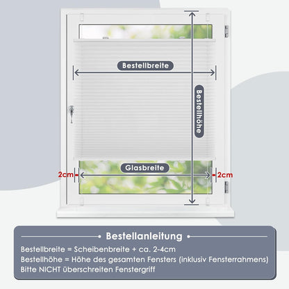 Plissee Klemmfix Jalousie ohne Bohren Rollos weiß 80x120cm Lichtdurchlässig