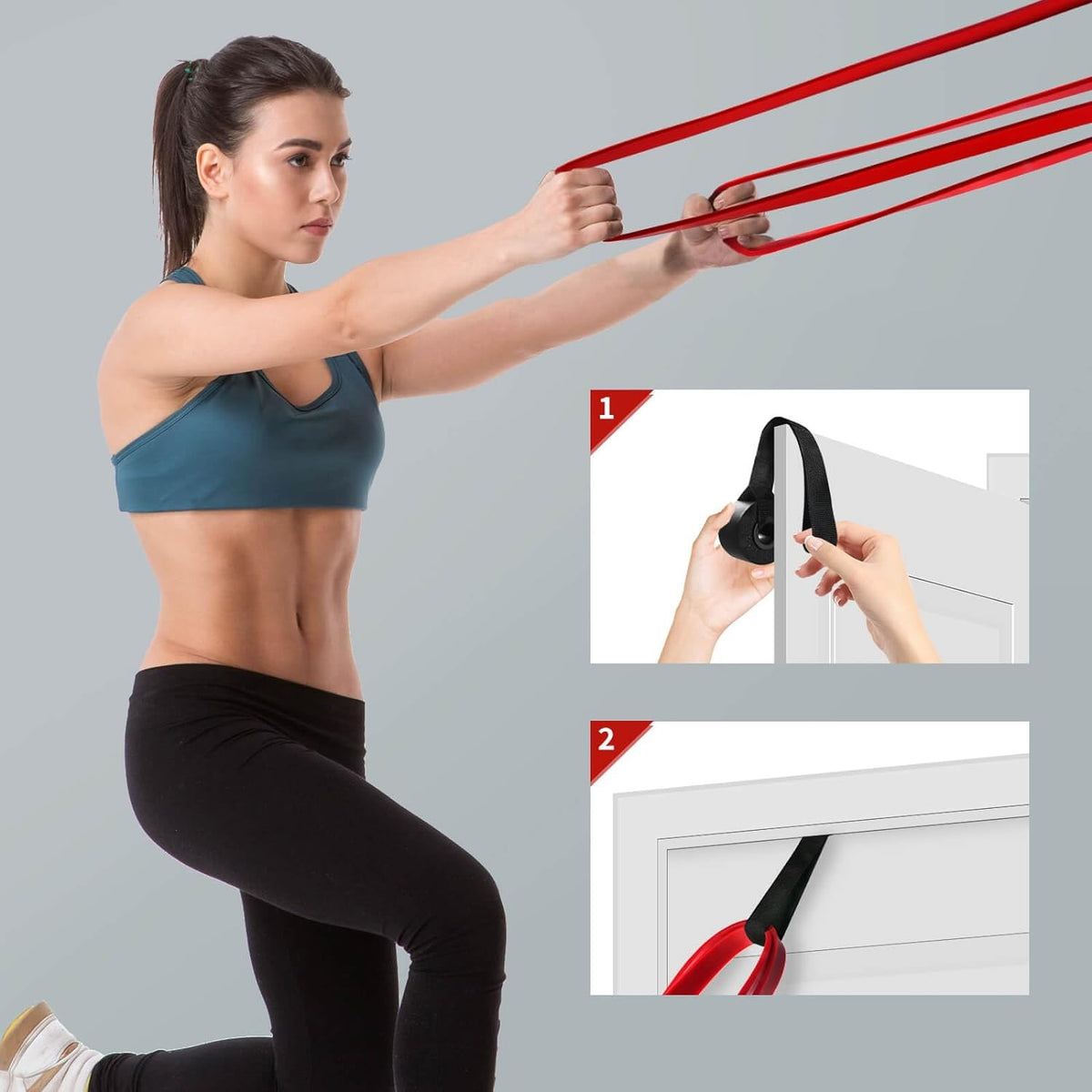 Premium Fitnessbänder Theraband Widerstandsbänder Set 3 Stufen für Yoga Pilates