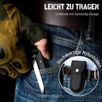 Premium Taschenmesser Klappmesser 23,5cm D2 Stahl Einhandmesser Gürtelclip
