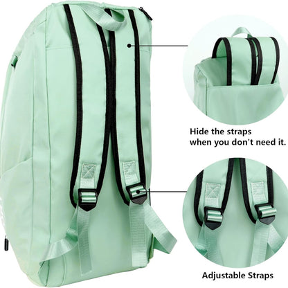 40L Sporttasche Wasserdicht Rucksack Schuhfach Nassfach Grün