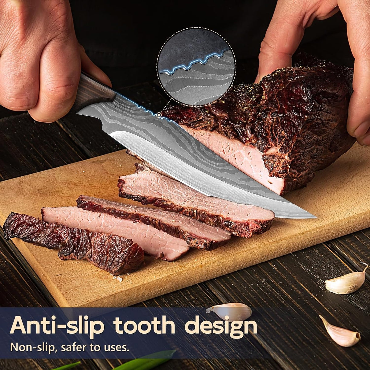Messer Set Hochwertiges Steakmesser 4-teilig Edelstahl Holzgriff Geschenkidee