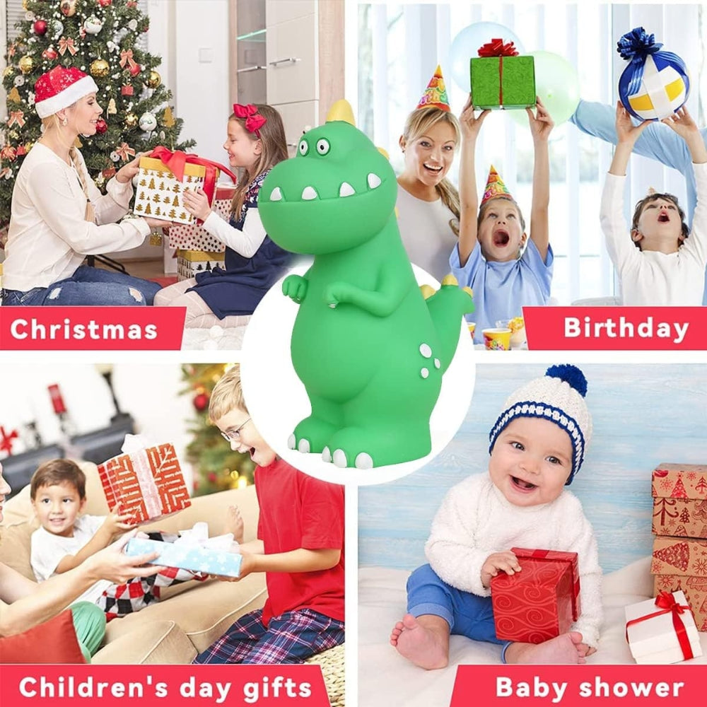 Dinosaurier Sparschwein Cartoon Green T-Rex Kinder Money Bank Raumdekoration Münzbank Geschenk für Jungen Oder Mädchen Grün-stehend Hochwertig