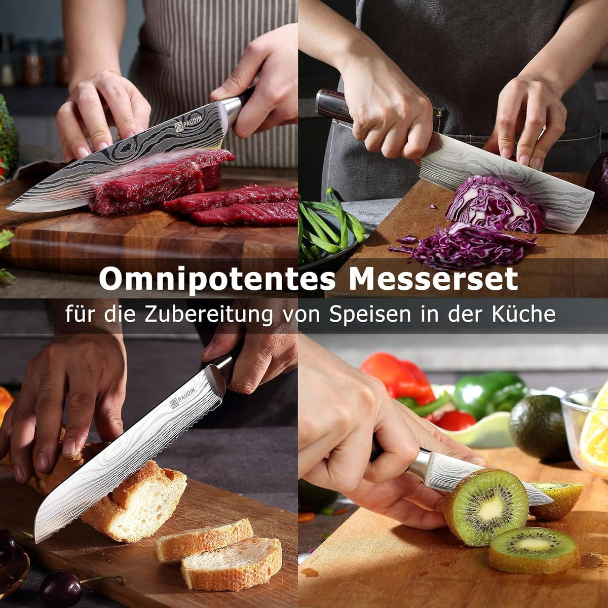 XL Premium Messerset 7-teilig Profi Kochmesser Küchenmesser