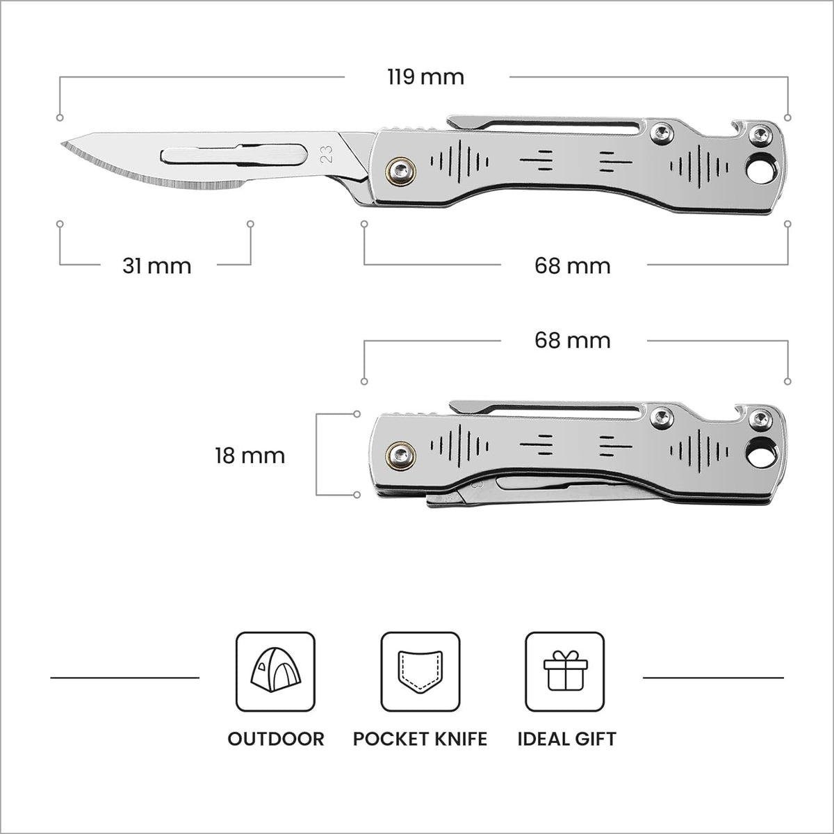 Mini Klappmesser Skalpell Messer 10 Austausch Klingen