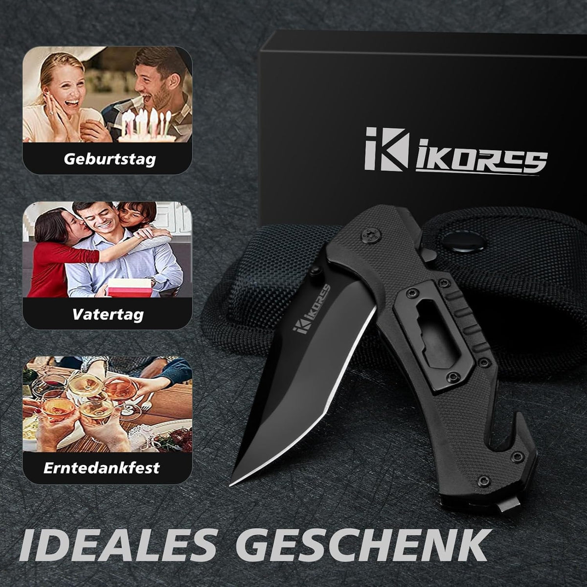 Premium Klappmesser 20cm Einhandmesser Aluminium-Griff