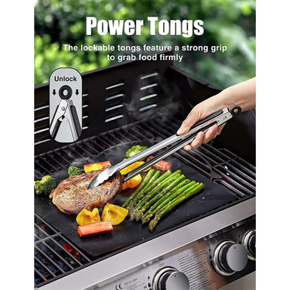 Grillbesteck Set 20 tlg Edelstahl Grill Geschenke Zubehör mit Koffer
