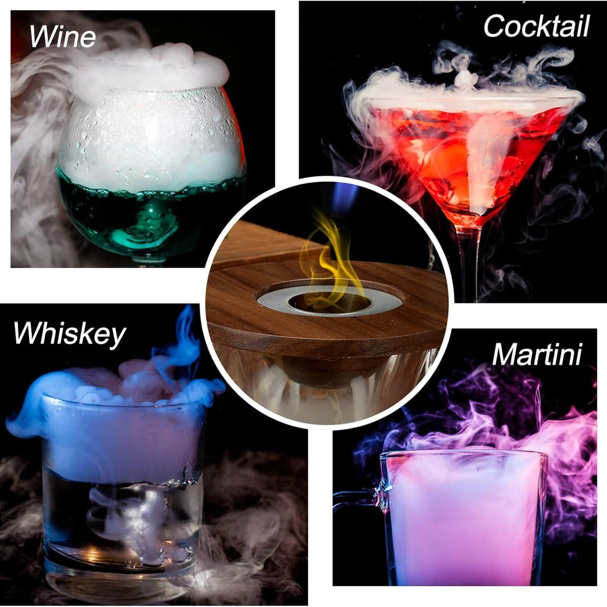 Whisky Geschenkset Cocktail Smoker Kit 4 Holzchips Vatertagsgeschenk