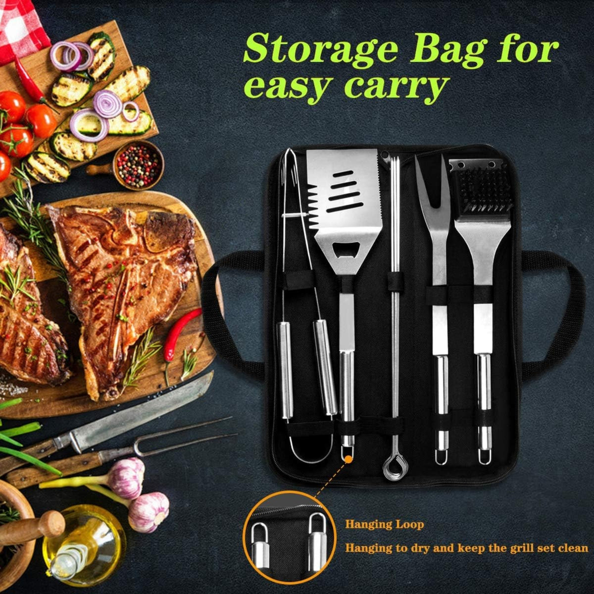 Grillbesteck Set 10 Stück Grillzubehör Männer Geschenk Grillwerkzeug