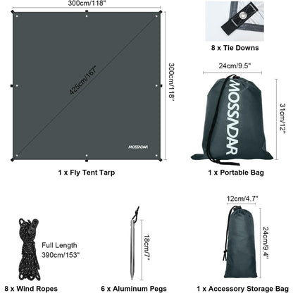 Tarp 3x3 Wasserdicht Grau Sonnensegel Wasserdicht UV 50+