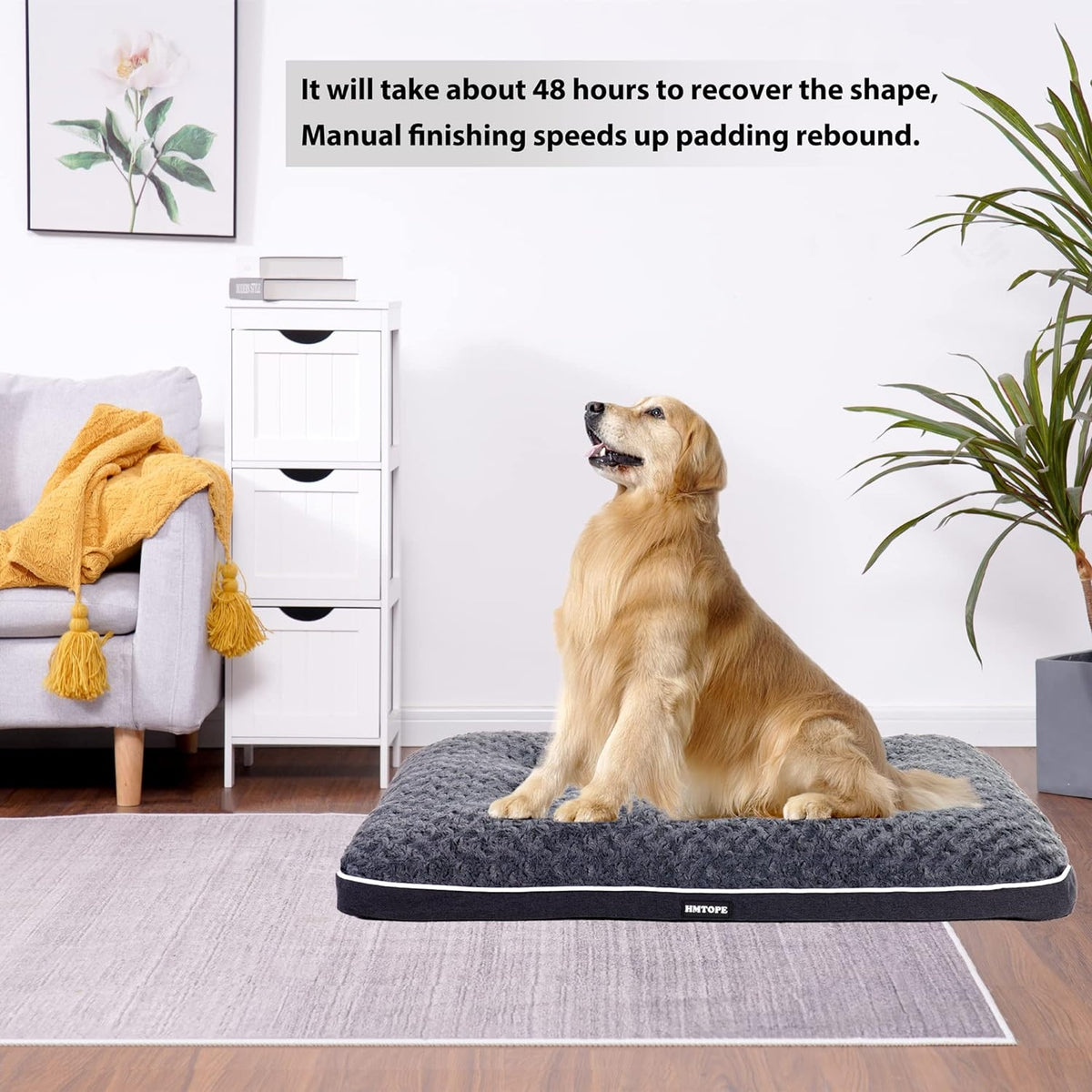 Hundematte für große Hunde 105cm Hundebett waschbar dunkelgrau