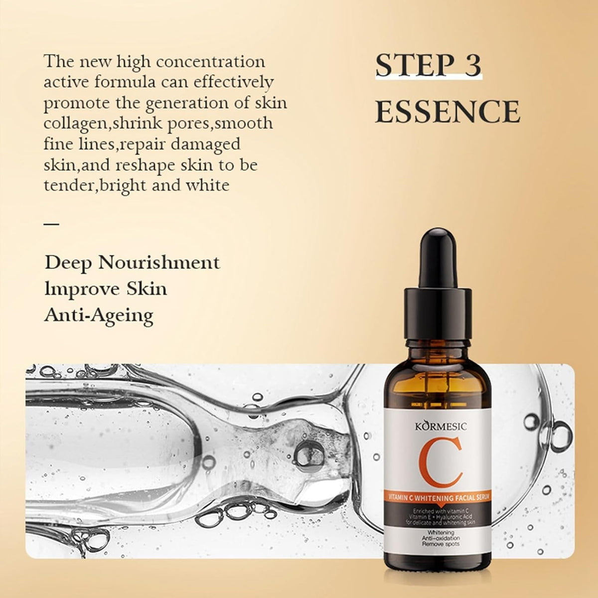 Vitamin C Gesichtspflege Set für Anti-Aging und Anti-Falten mit Aufhellung Straffendes Skincare Set inkl 6-teilig ideal für alle Hauttypen