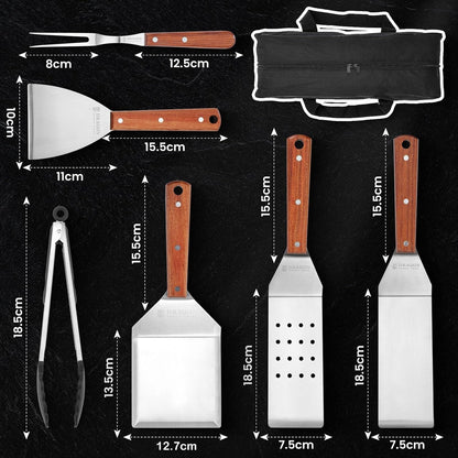 Profi BBQ Grillzubehör DragonGrill Grillspachtel Set Ideal für Teppanyaki Grill