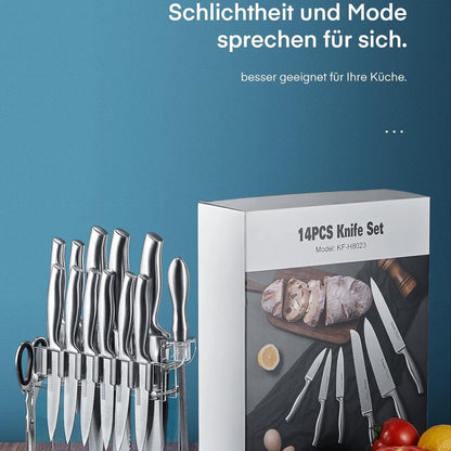 Küchenmesser Set 14 TLG Messer Set Messerblock mit Messer Edelstahl Professionel