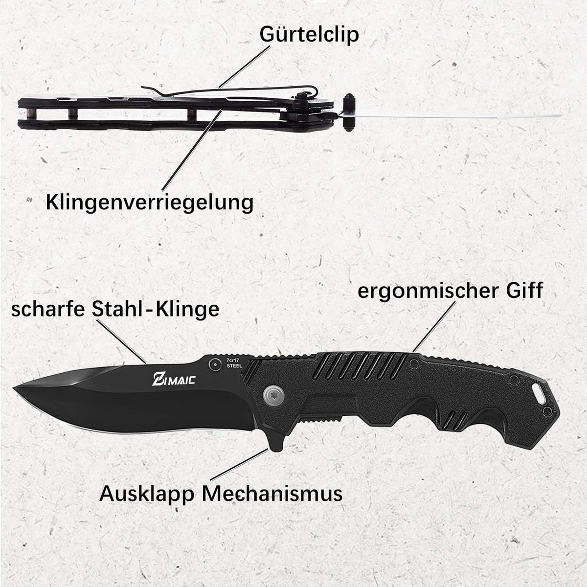 Klappmesser Taschenmesser Einhandmesser Outdoor Survival Messer Aluminiumgehäuse
