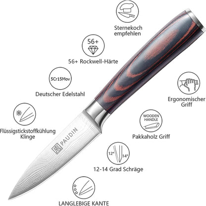 9 cm Gemüsemesser Scharf Obstmesser Schälmesser Küchen Messer Griff
