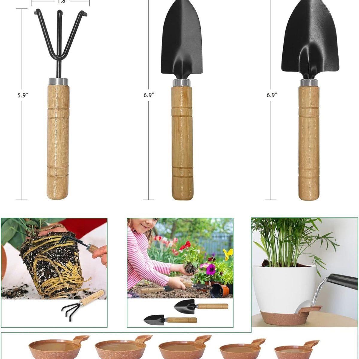 Blumentopf mit Bewässerungssystem 5 Packs Kunststoff Selbstbewässerung