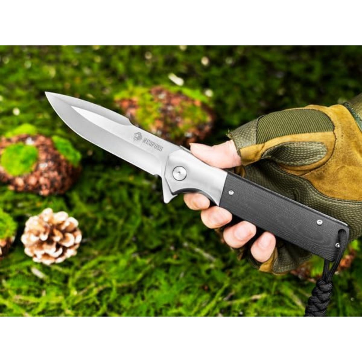 Premium Taschenmesser Klappmesser 23,5cm D2 Stahl Einhandmesser Gürtelclip
