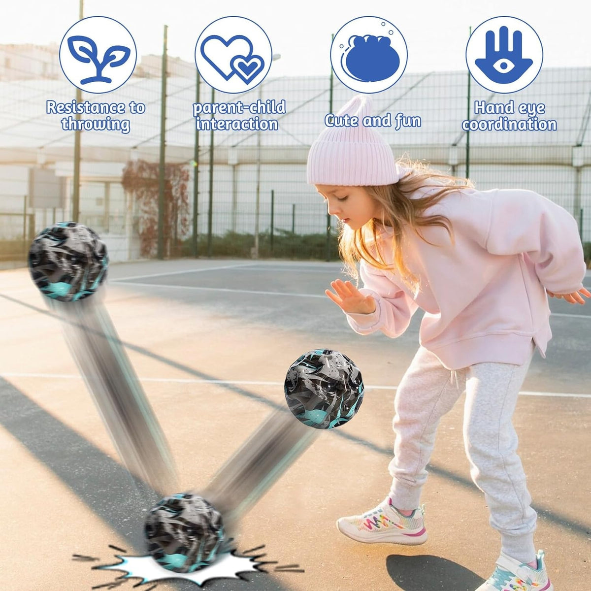 Outdoor Spielzeug 4 Stück Astro Jump Ball Bounce Hole Ball Space Ball Mondball