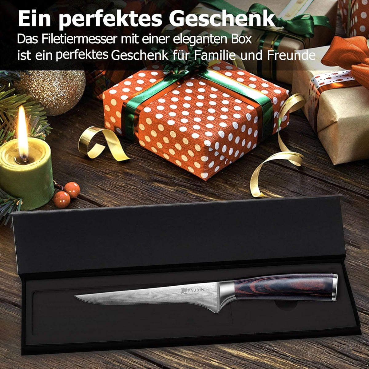 15 cm Premium Filetiermesser Kochmesser Edelstahl scharfes Küchenmesser
