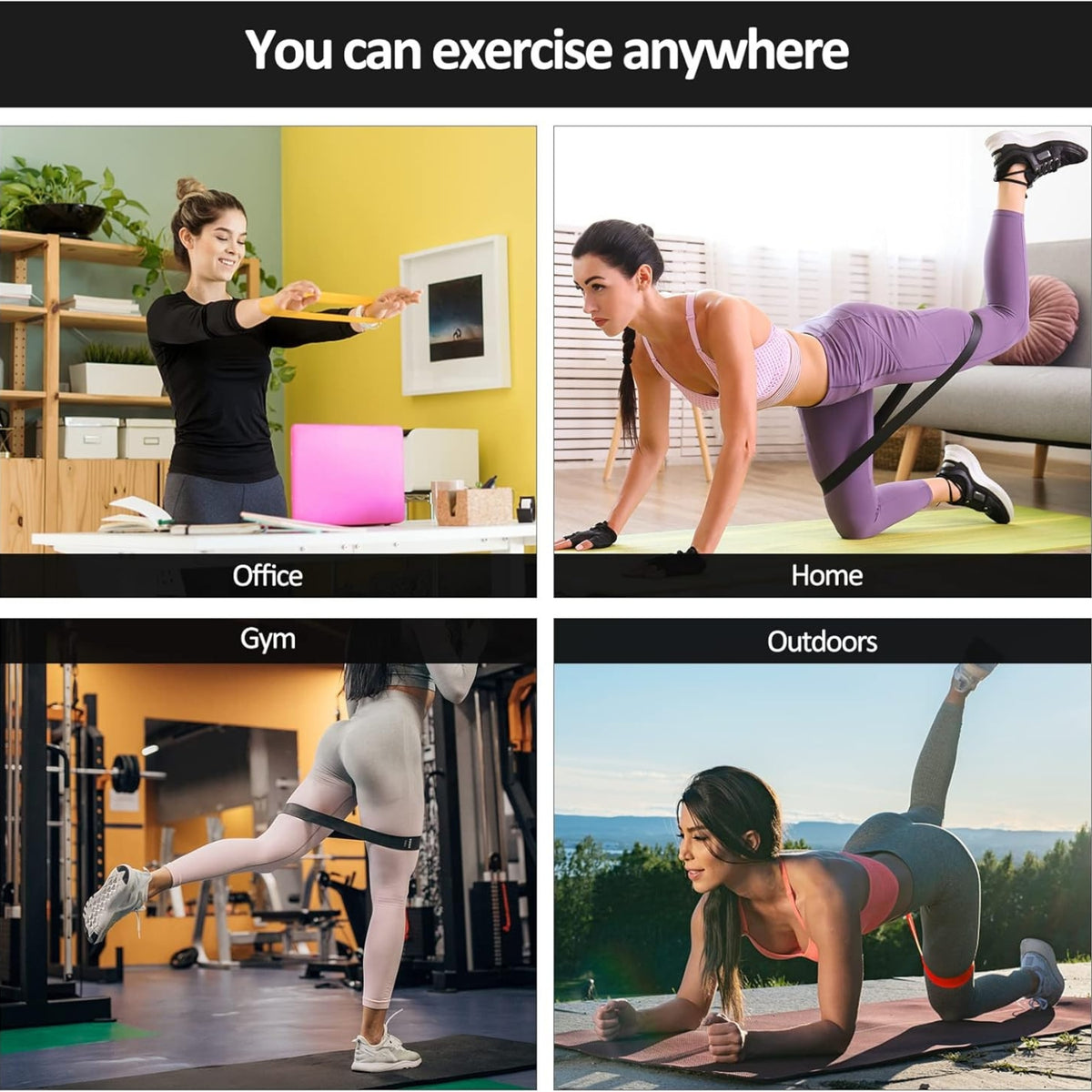 Fitnessbänder Terrabänder Widerstandsband Set 5 Stück für Yoga Stretching