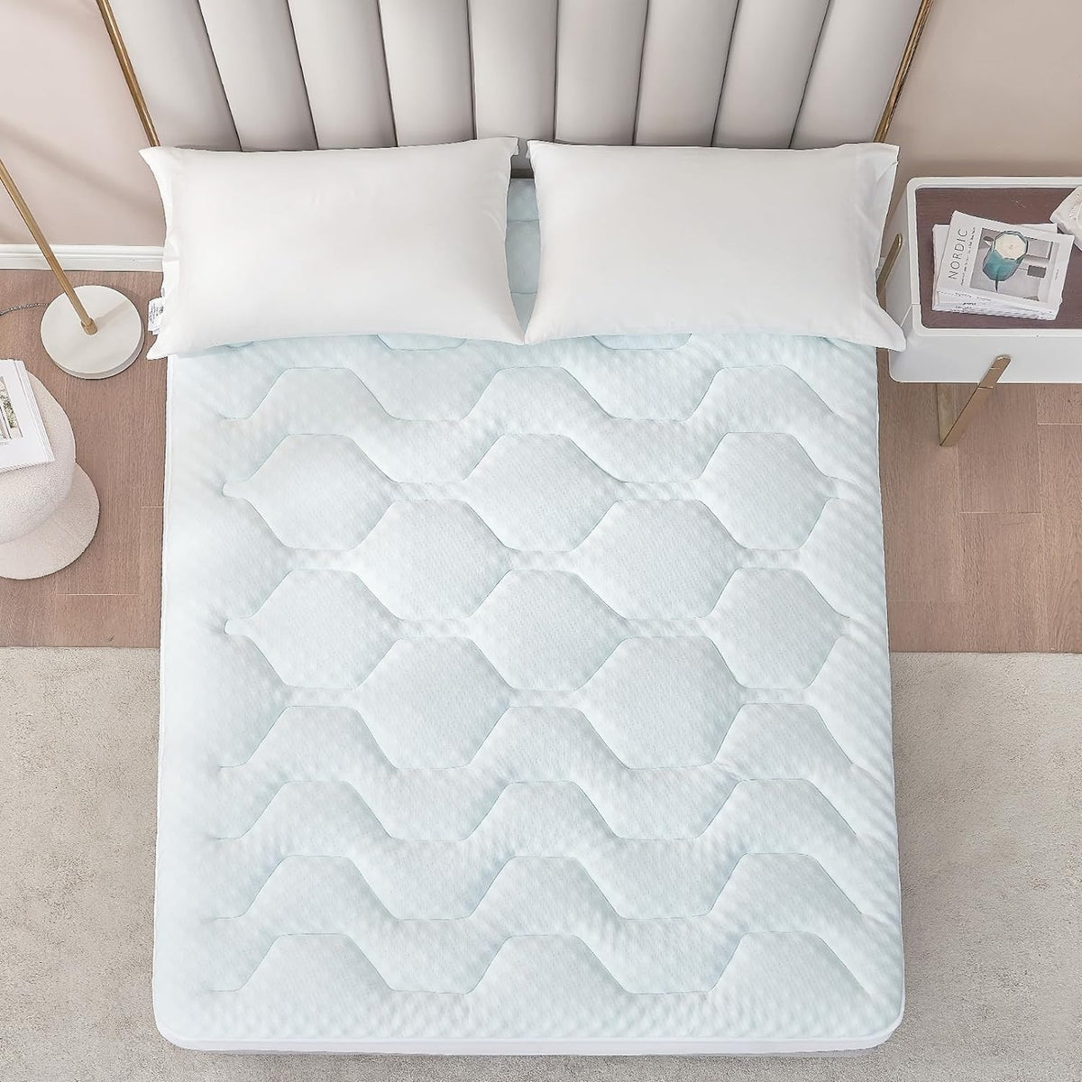 flauschige decke kuscheldecke Kinder Gel Topper 180x200cm Boxspringbett Matratzentopper 180x200cm Memory Foam Matratzen Topper mit extra tiefem Tasche