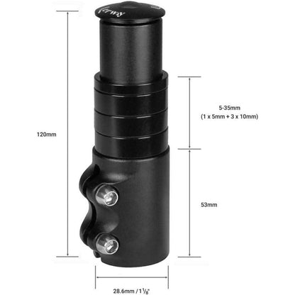 Fahrrad Vorbau Höhenadapter Lenkererhöhung Aluminium 28.6mm 1 1/8"