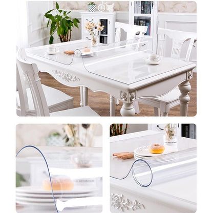 PVC Tischdecke Transparent Rechteckig 85x180cm - 2mm Dicke