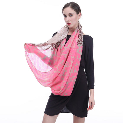 Loop Schal Damen Leopardenmuster Neon Rosa
