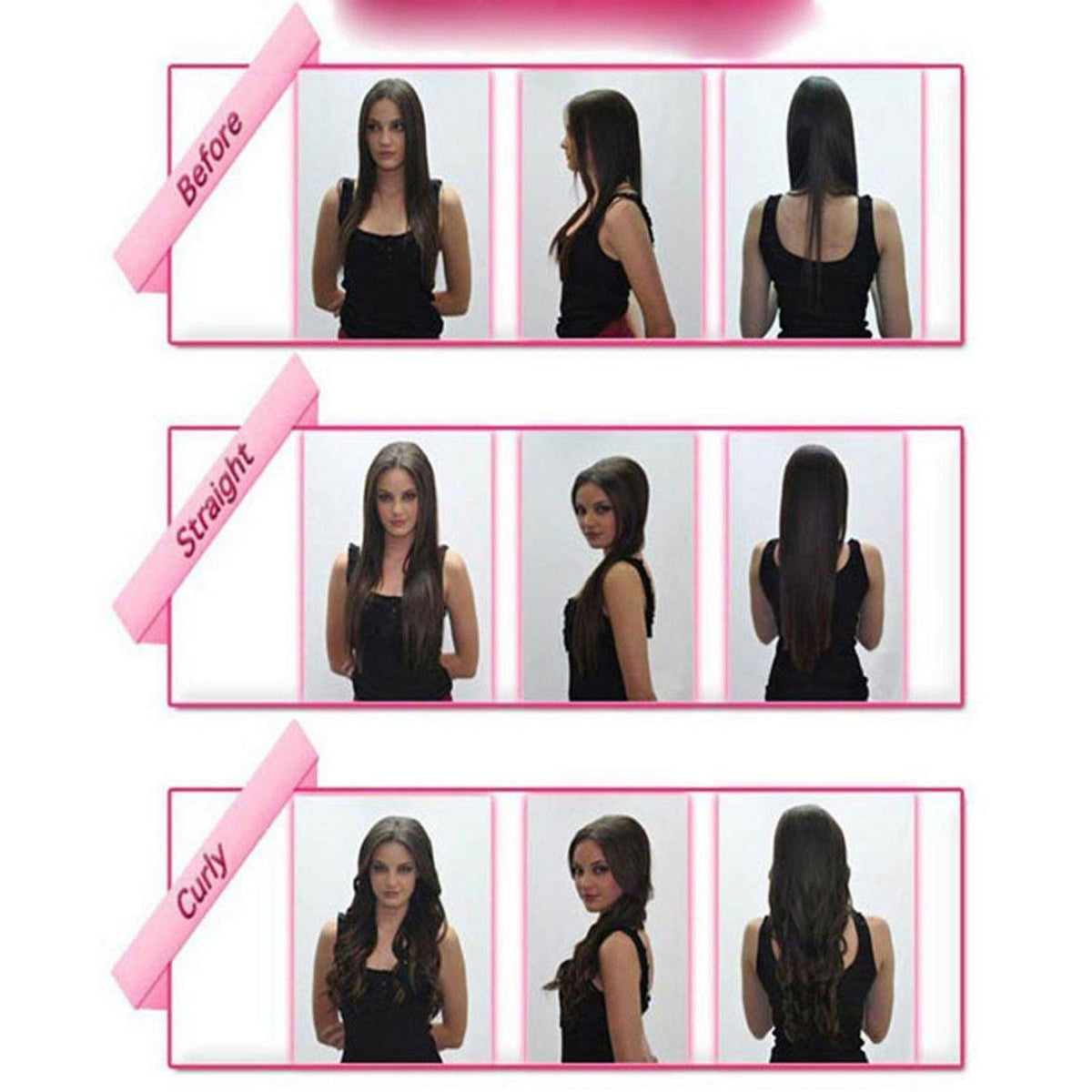 Haarverlängerung Clip-In glatt, dunkelbraun, 58cm
