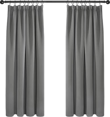 Verdunkelungsvorhang blickdicht Kräuselband 138x117cm Set 2er Hellgrau