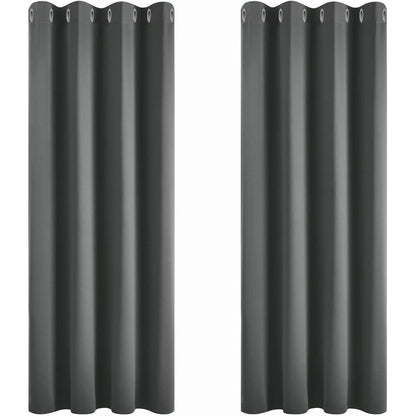 Blickdichte Verdunkelungsvorhänge Dunkelgrau 2er Set 229x168 cm