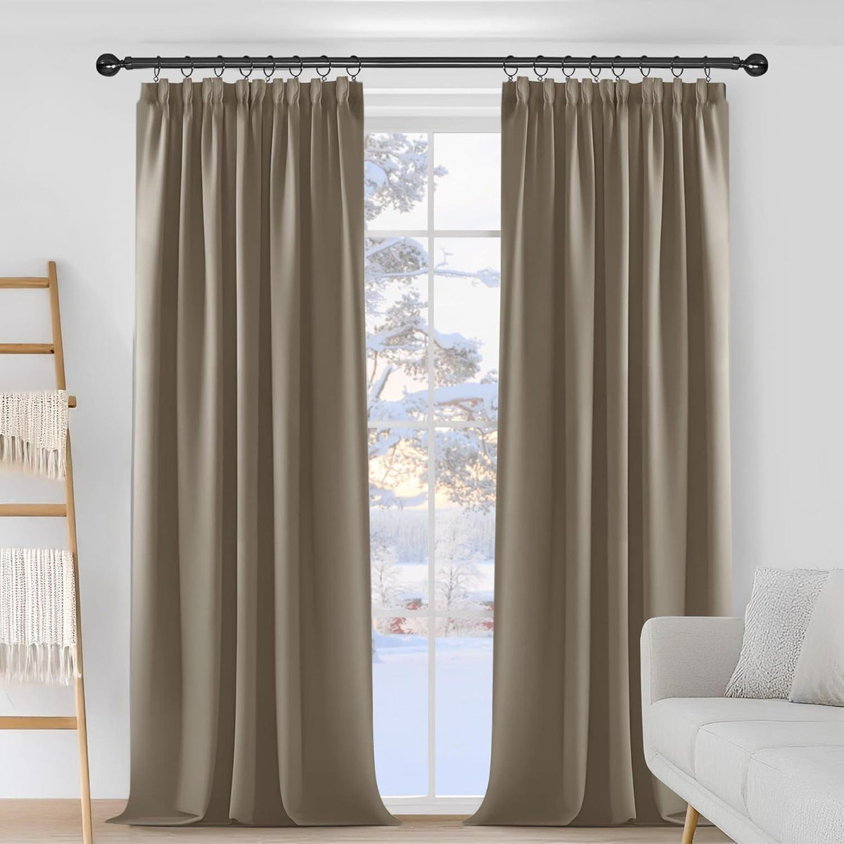 Blickdichte Verdunkelungsvorhänge Taupe – 2er Set, 229x229cm