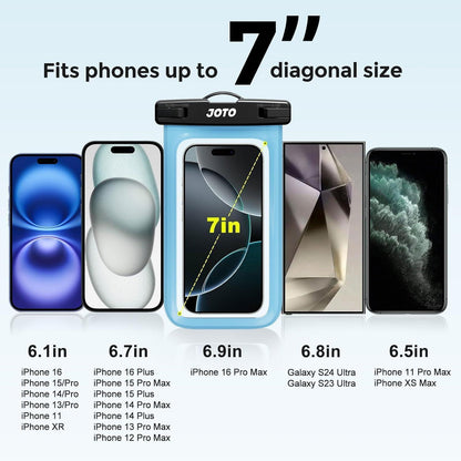 Wasserdichte Handyhülle für Smartphones bis 7 Zoll, Blau