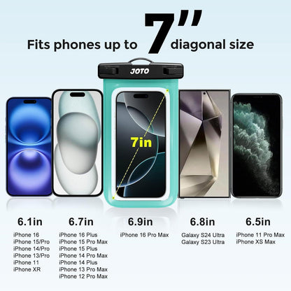 Wasserdichte Handyhülle für Smartphones bis 7 Zoll, Grün