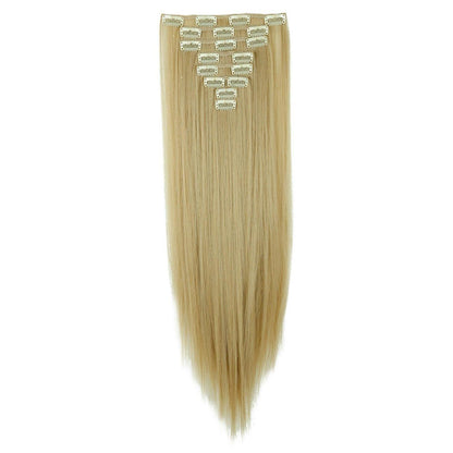 Clip In Haarverlängerung Glatt, Aschblond Mix, 58cm