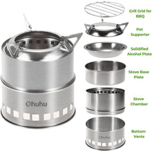Hobo Kocher Camping Outdoor Ofen aus Edelstahl mit