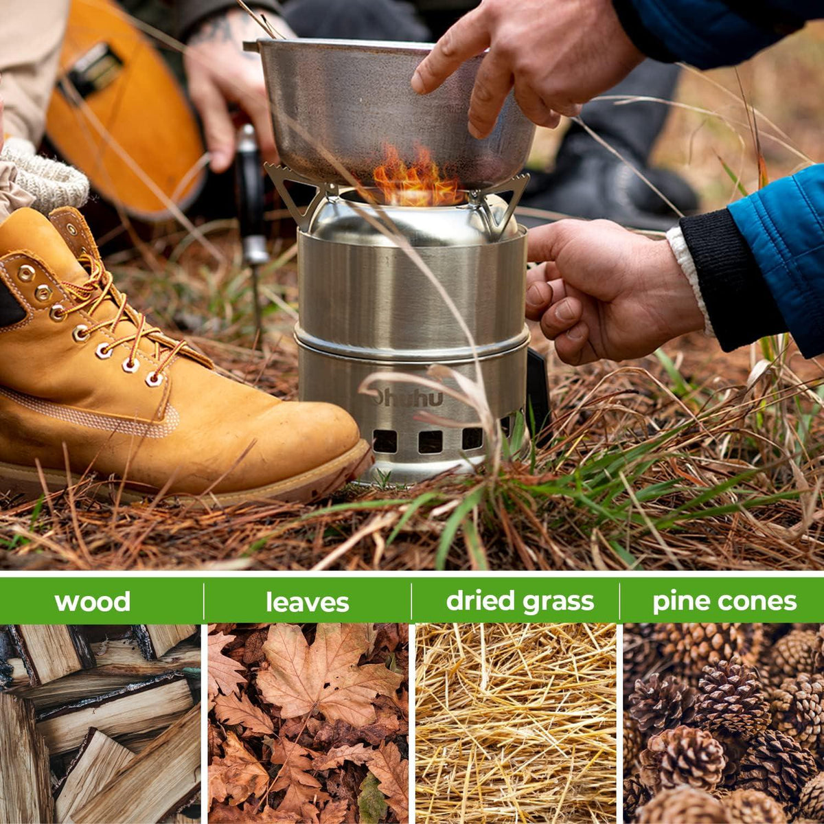 Hobo Kocher Camping Outdoor Ofen Edelstahl Tragetasche BBQ Picknick Wandern