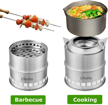 Hobo Kocher Camping Outdoor Ofen Edelstahl BBQ Picknick Wandern