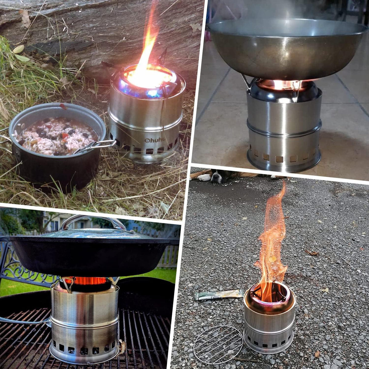 Hobo Kocher Camping Outdoor Ofen Edelstahl BBQ Picknick Wandern