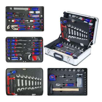 Werkzeugkoffer 119-teilig Aluminium Haushalt & Handwerk