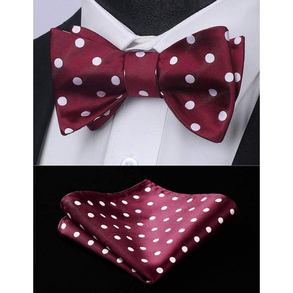Herren Fliege Set Punktmuster Blau Einstecktuch Hochzeit
