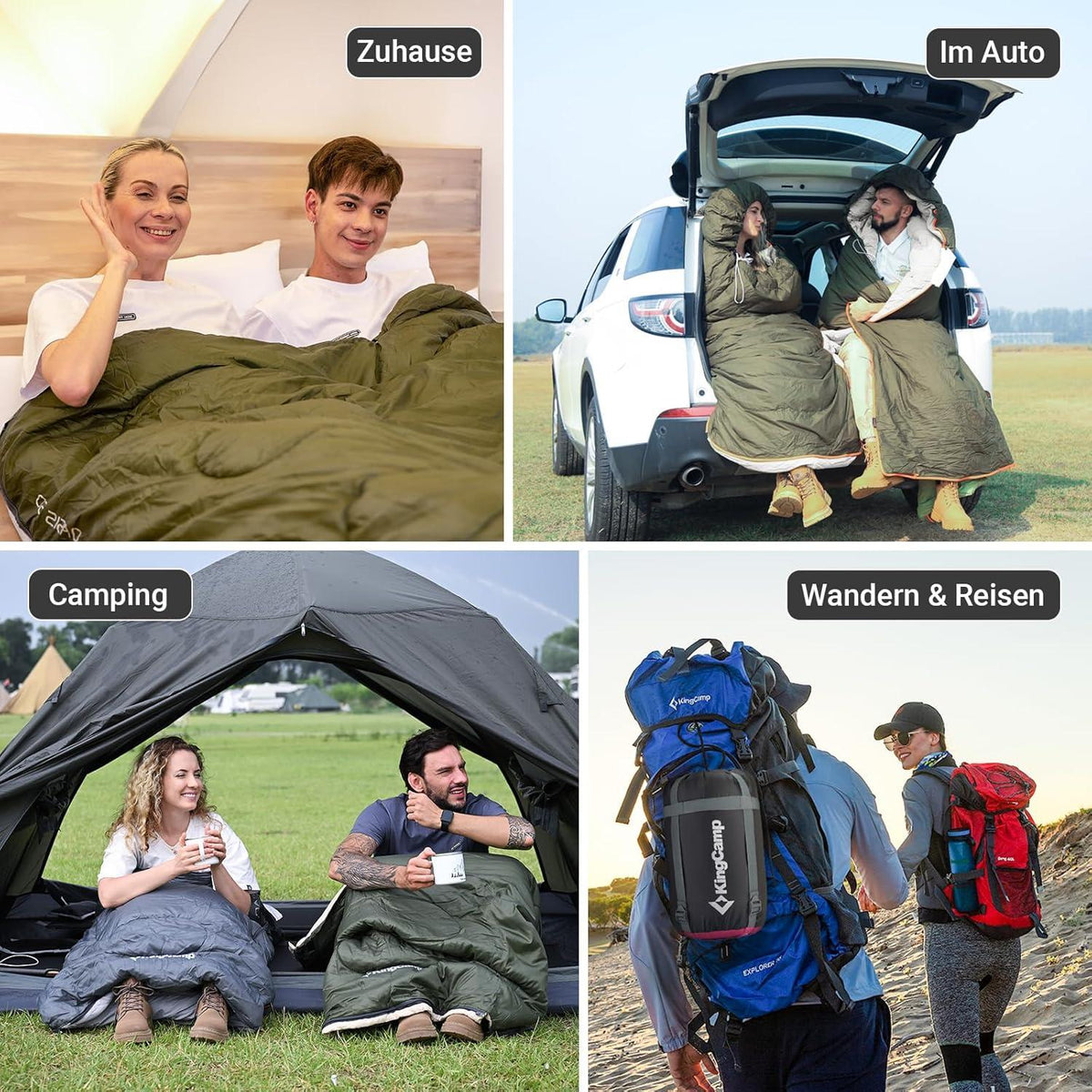 KingCamp Schlafsack Deckenschlafsack Camping 3-4 Jahreszeiten Ultraleicht