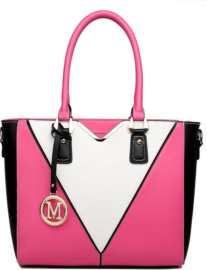 Schwarze Damen Handtasche V-Design Schultertasche Ledertasche