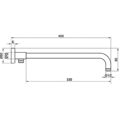 Quadratischer Einbauduschkopf Edelstahl 40cm Luxus Duschkopf