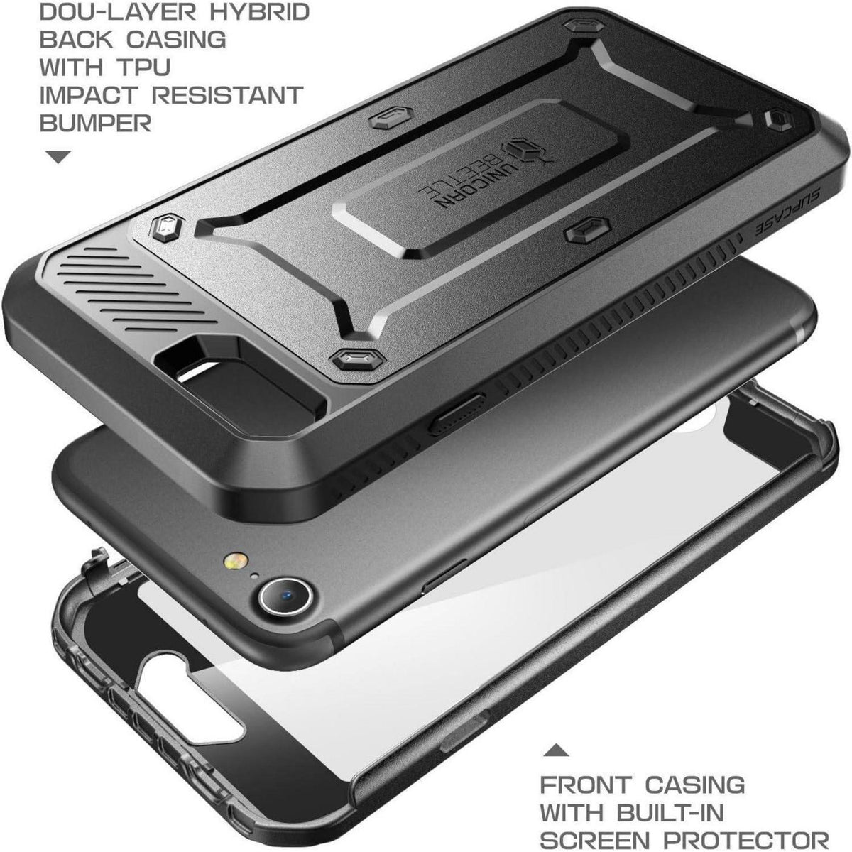 iPhone SE 2022/2020, 7, 8 Hülle mit Gürtelclip & Displayschutz